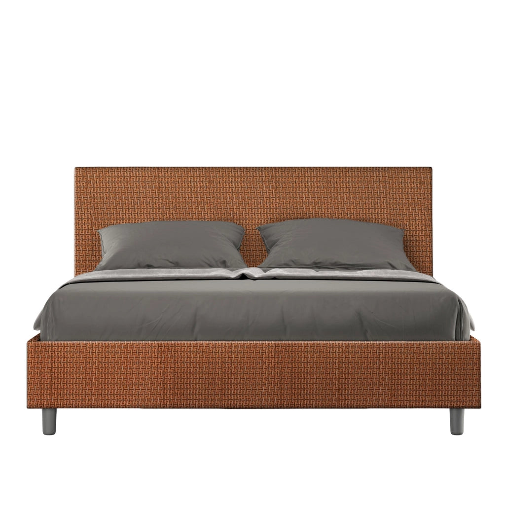Letto Matrimoniale 160x190 cm con Rete Adele Labirinto 04 Arancione