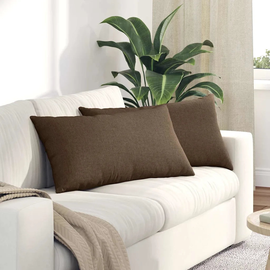 Cuscini da Divano 2 pcs Marrone 80 x 40 cm Tessuto 42013700