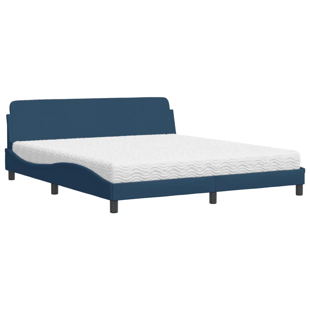 Letto con Materasso Dover Blu 180x200 cm in Tessuto