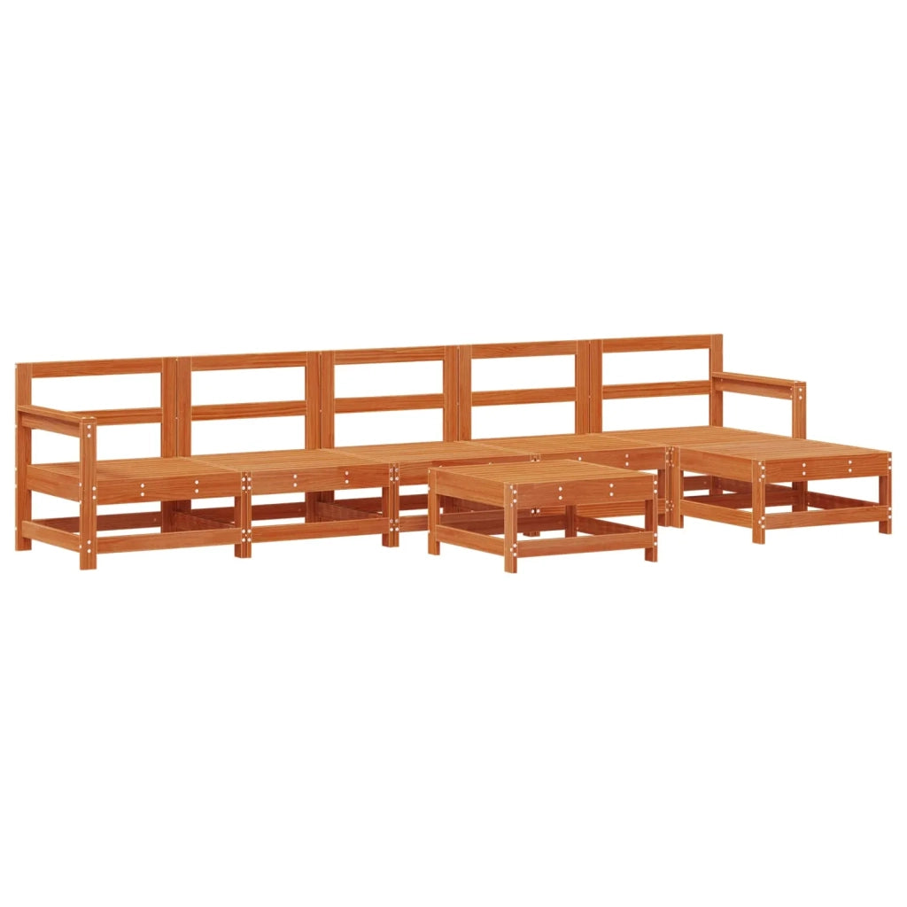 Set Lounge da Giardino 6 pcs Marrone Cera