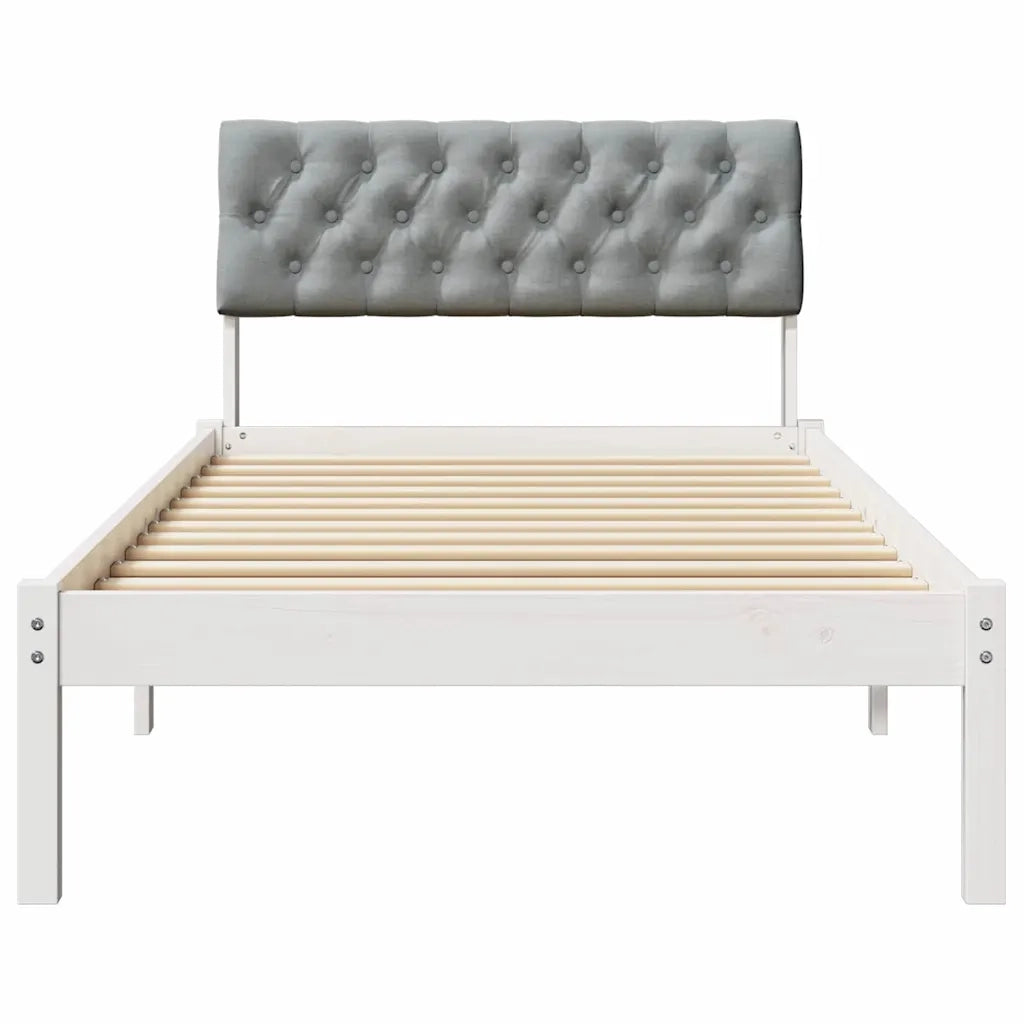 Struttura del Letto Bianco e grigio chiaro 90 x 190 cm 878648
