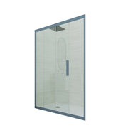 Porta doccia scorrevole 110 CM H 200 Vetro Trasparente Profilo Blu Navy mod. Deco