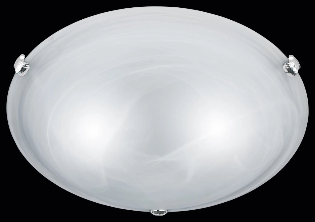 ADRIAN PLAFONIERA VETRO ALABASTRO BIANCO D.40CM 2 LUCI ATTACCO E27
