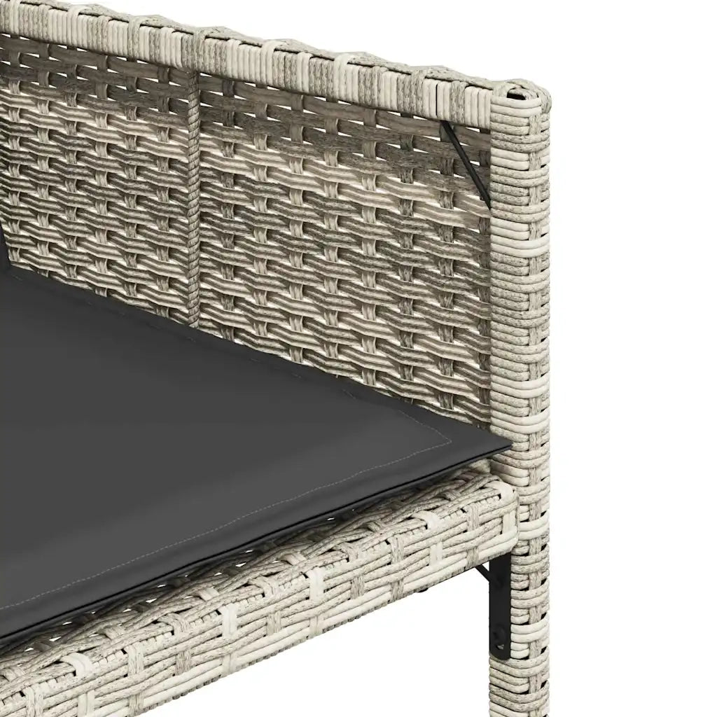 Set da Pranzo da Giardino 7 pz Cuscini Polyrattan Grigio Chiaro 3211271
