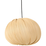 Lampada a sospensione con paralume in bambù naturale, forma sferica intrecciata, stile boho, rustico e Japandi