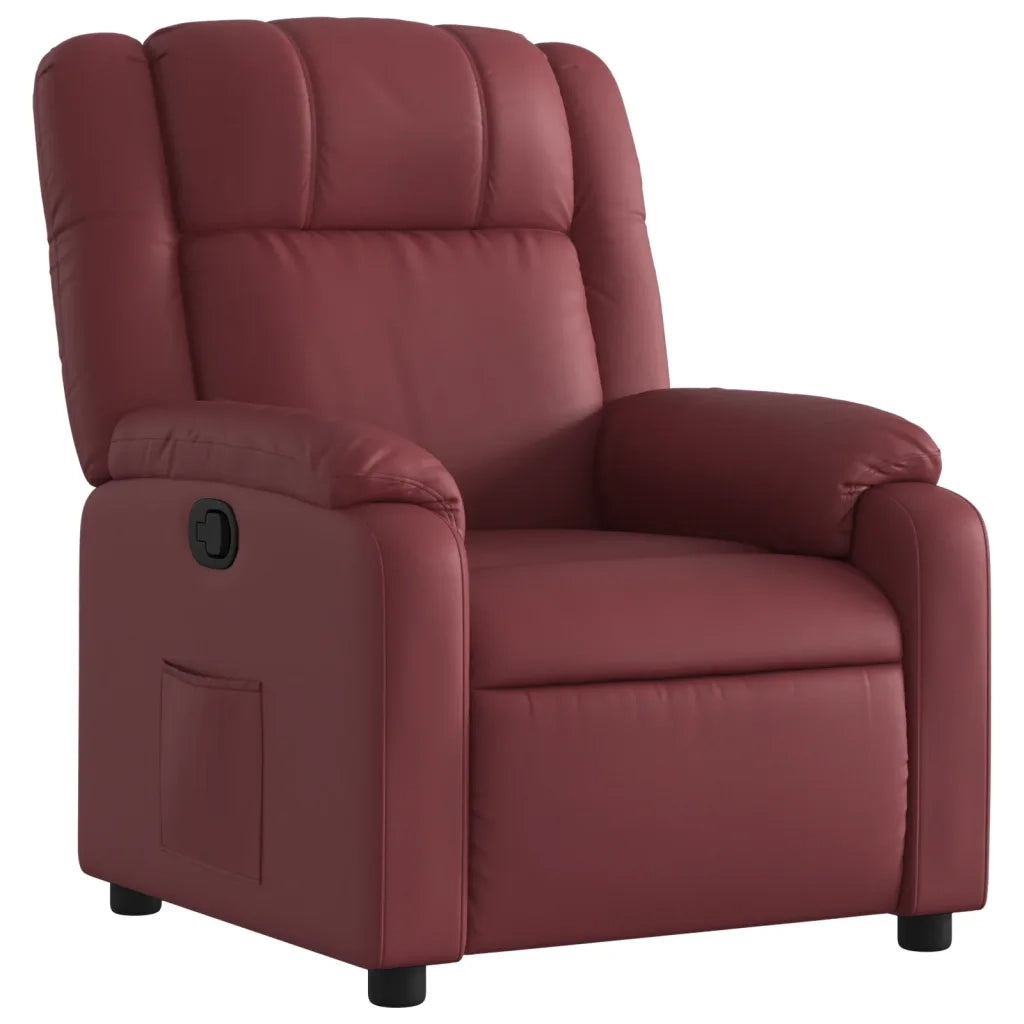 Poltrona Reclinabile Rosso Vino in Similpelle 373526