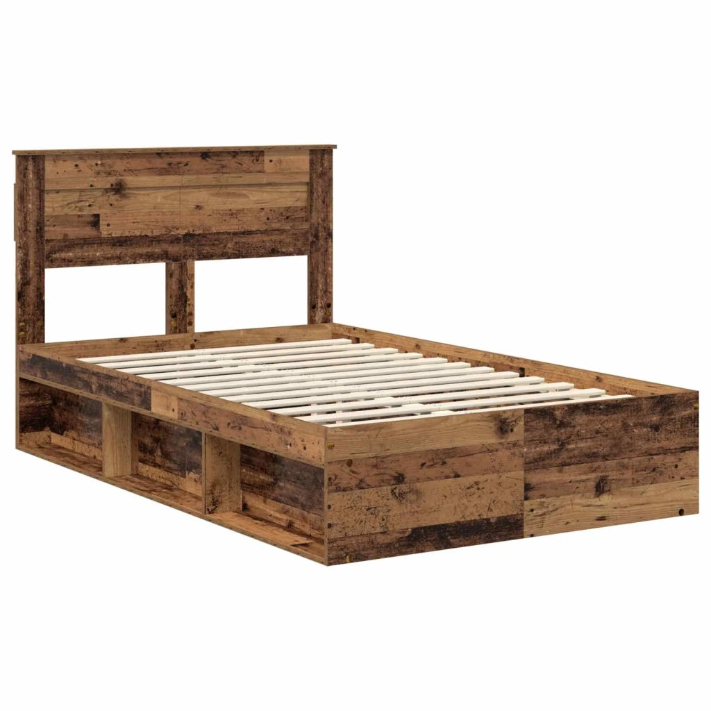 Letto matrimoniale | Letto per adulti | Struttura del letto Legno vecchio 120 x 190 cm Pino massello