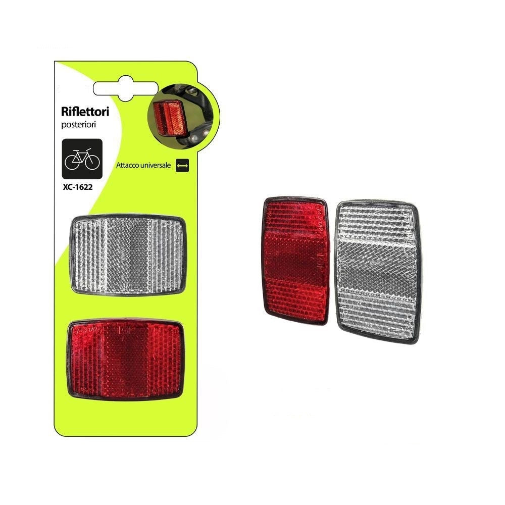 Trade Shop - Coppia Riflettori Posteriori Catarifrangente Per Bici Attacco Universale Xc-1622 -