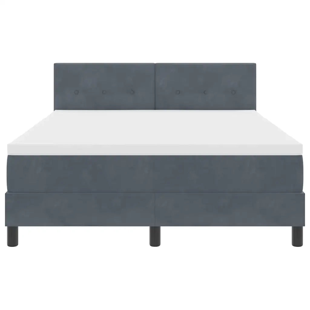 Letto a molle con materasso Grigio scuro 160 x 200 cm Velluto 3339183