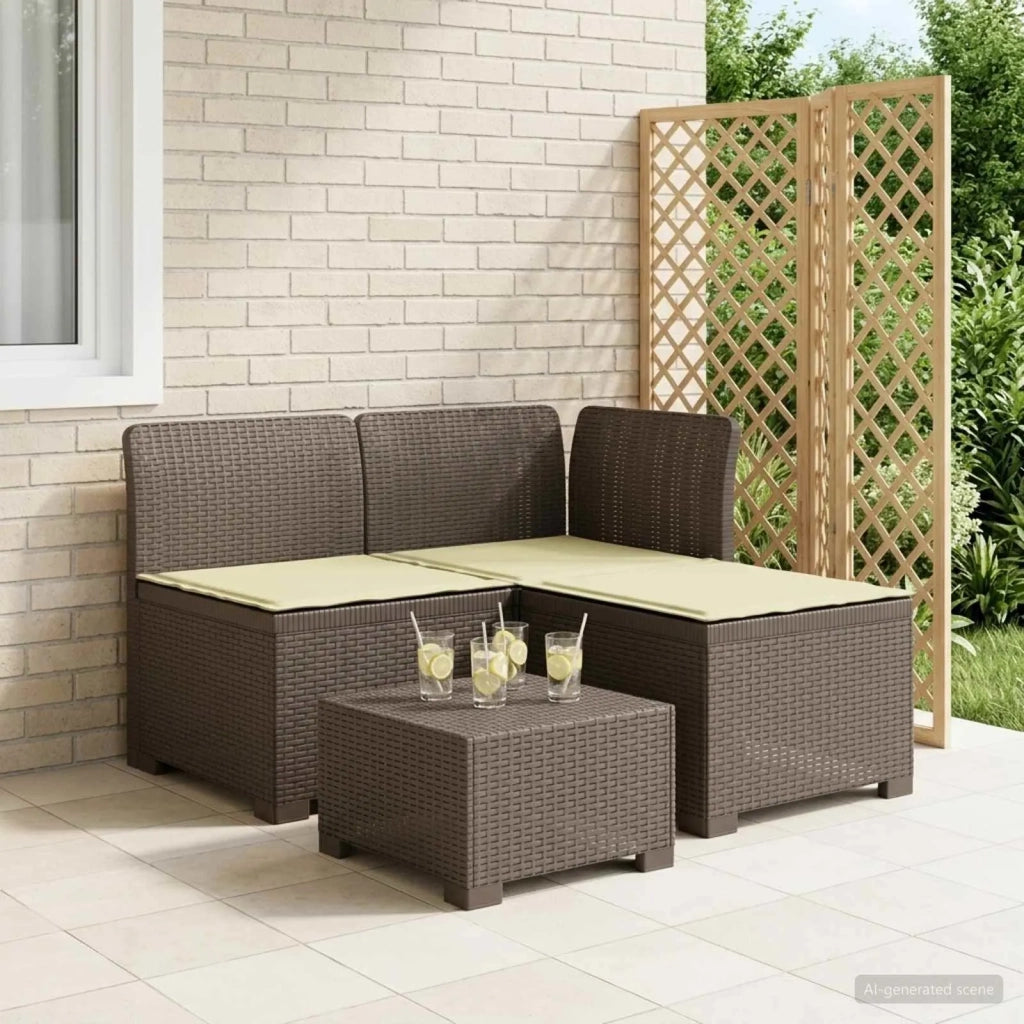 Divano da giardino 3 posti con cuscini in look rattan PP 8011900