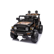 Macchina Elettrica per Bambini Fuoristrada Toyota Fj Cruiser 12V Telecomando Ruote in Gomma e Sedile in Pelle Nero e