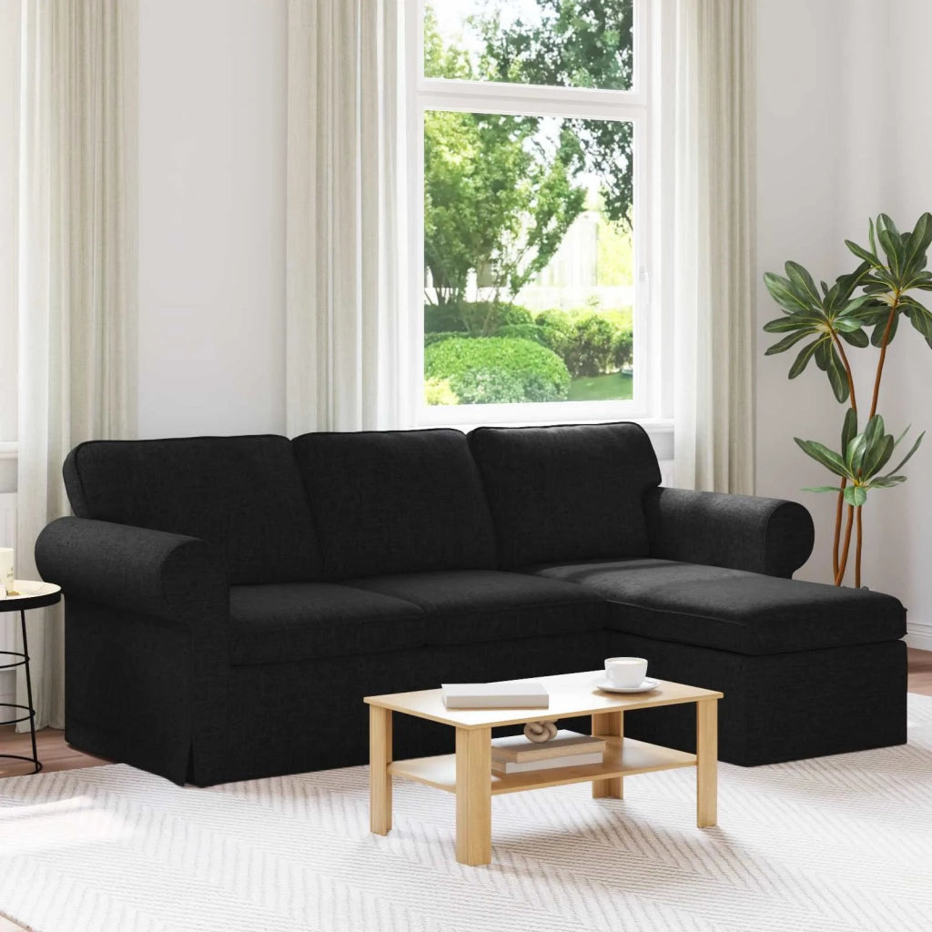 Divano Nero 215 x 138 x 80 cm Tessuto 42024336
