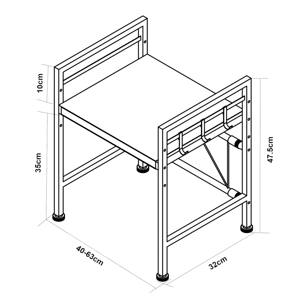 Scaffale dal design senza tempo per soggiorno/camera da letto mobiletto porta microonde con ripiano regolabile nero 03_0011329