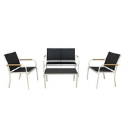 C SET SALOTTO MENTON 4 PZ BIANCO/NERO