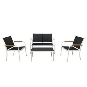 C SET SALOTTO MENTON 4 PZ BIANCO/NERO