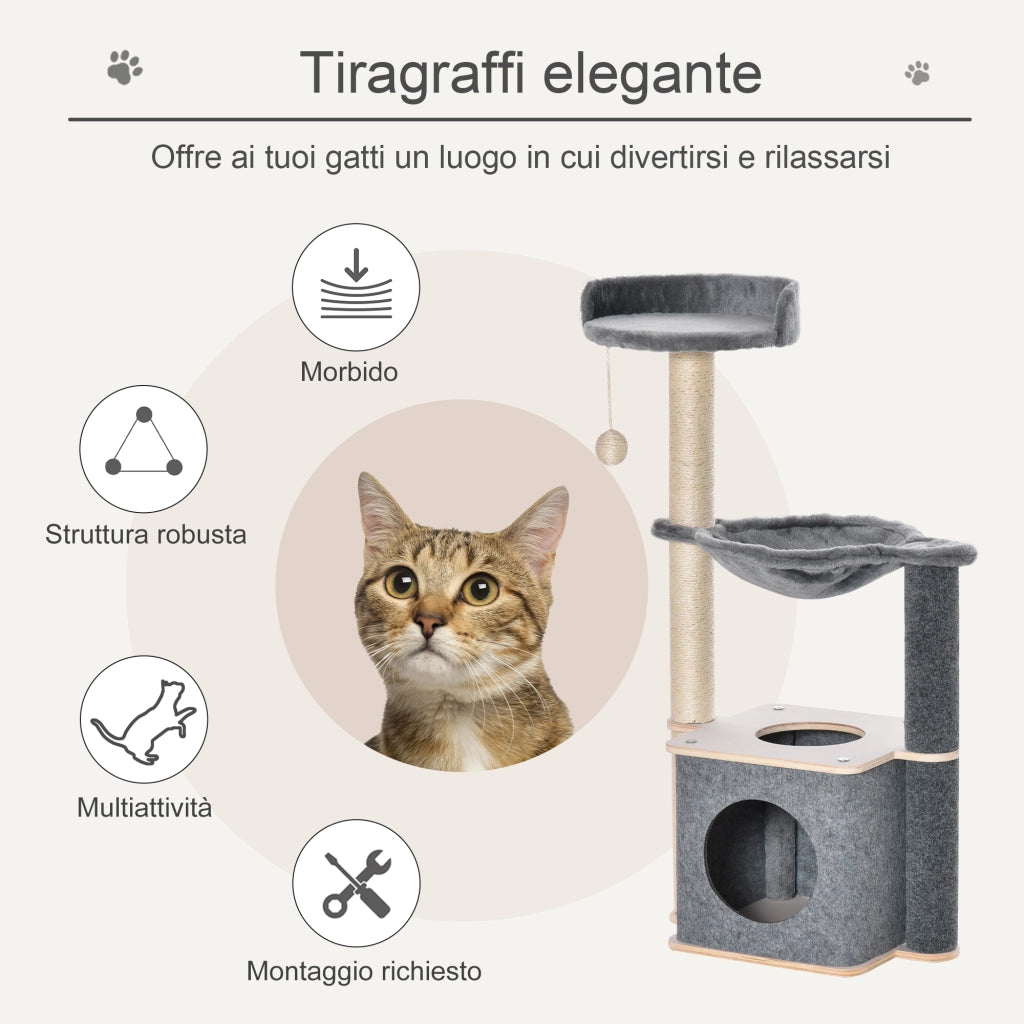 Libreria per Gatti ¨C Minimal ¨C Grigio 48x34x95cm