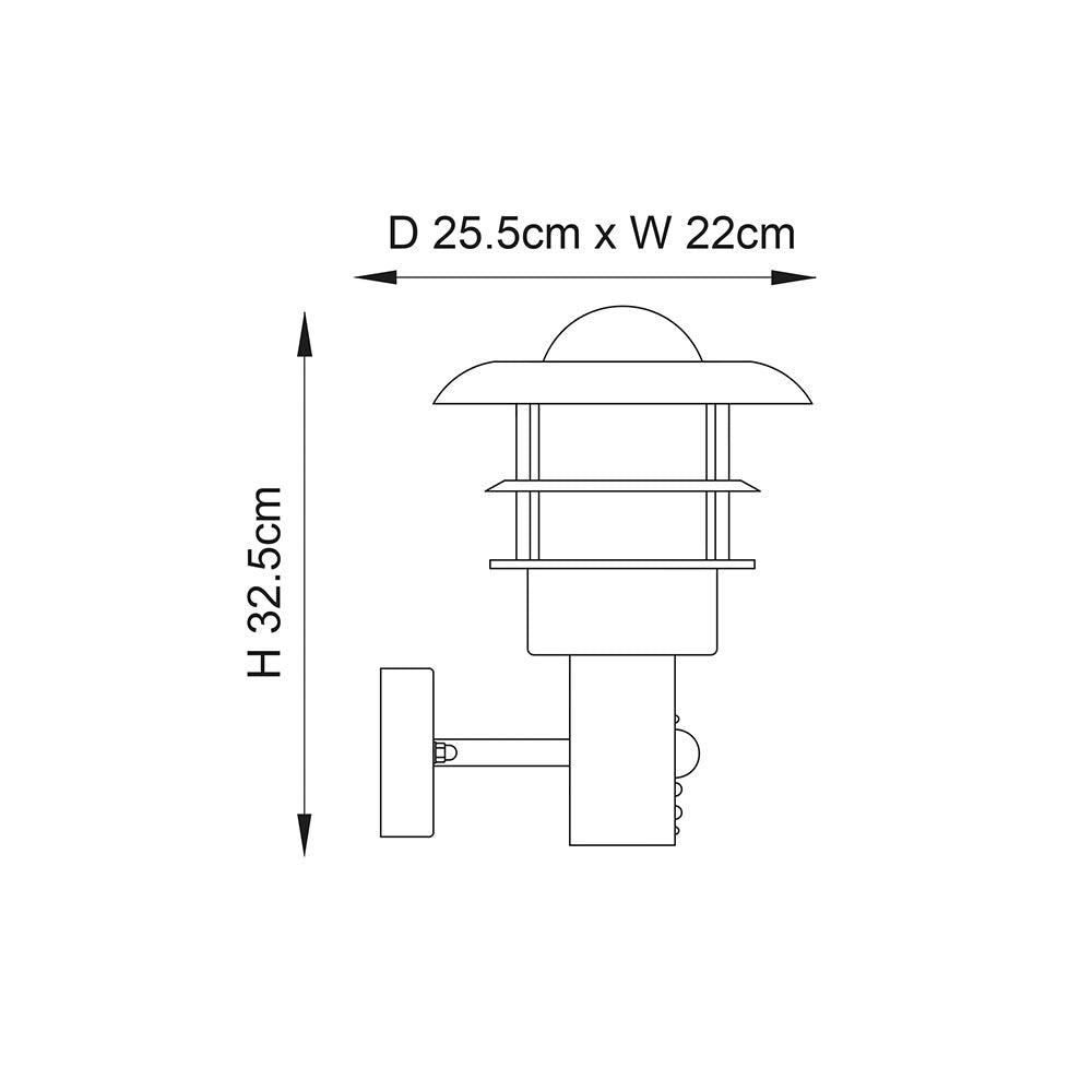 Applique esterna industriale PIR acciaio inox E27 Endon