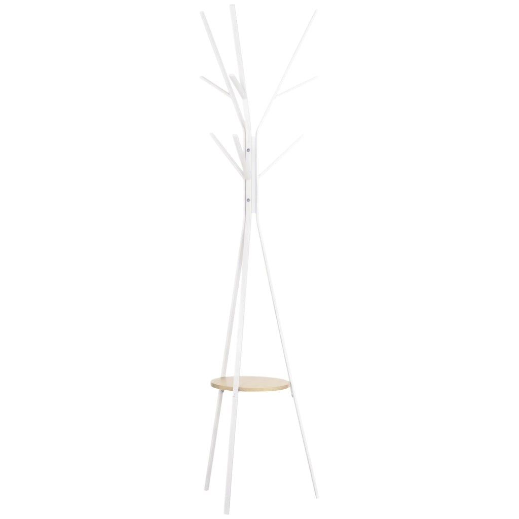 Appendiabiti a treppiede con mensola ¨C Minimal ¨C bianco metallo 45x45x180 cm
