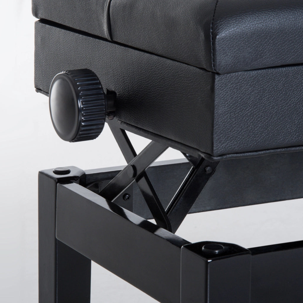 Sedia da Pianoforte Regolabile con Stoccaggio ¨C Minimal ¨C 54.5x33x48-58 cm, Nero
