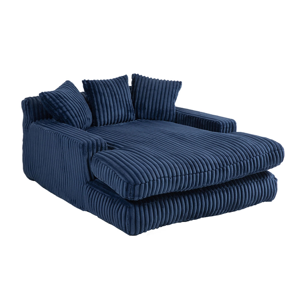 Cloud couch - Xylo - Velluto coste 3 cuscini blu scuro