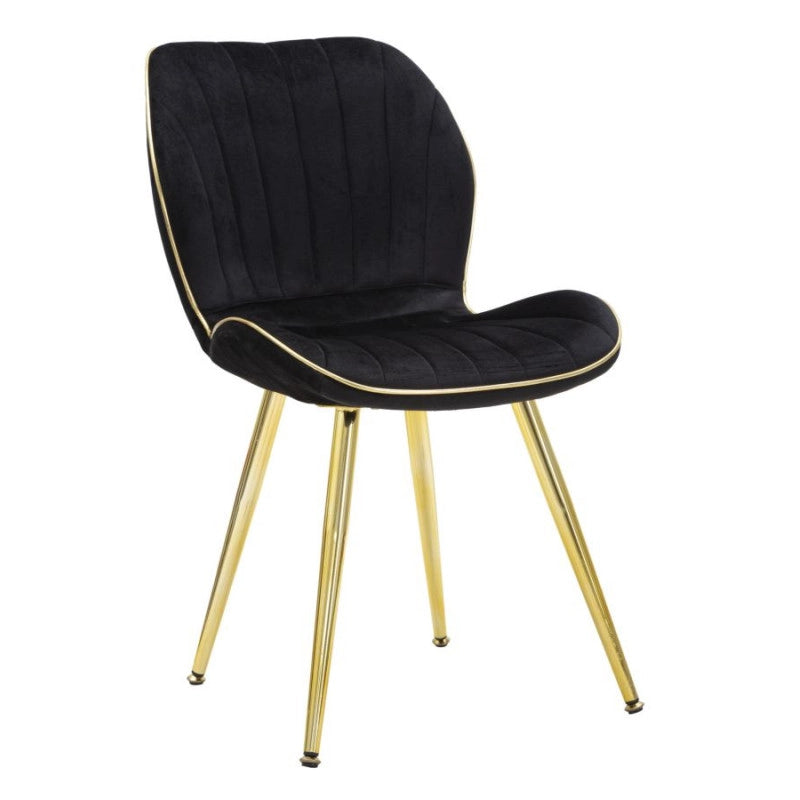 Sedia Paris Space Nera /gold Set 2 Pz cm 46x58x77