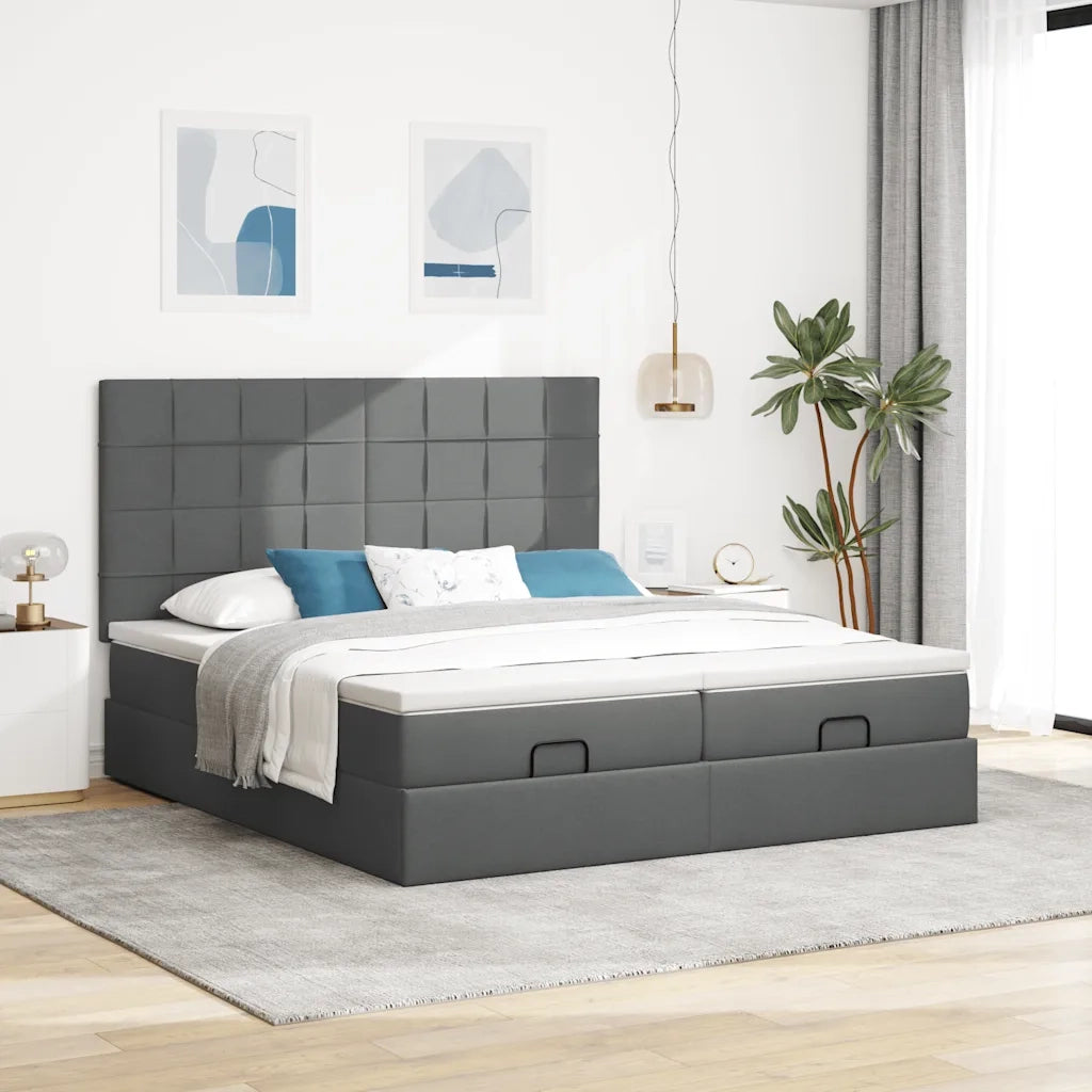 Struttura Letto Pouf con Materassi 160x200 cm in Tessuto 3314535