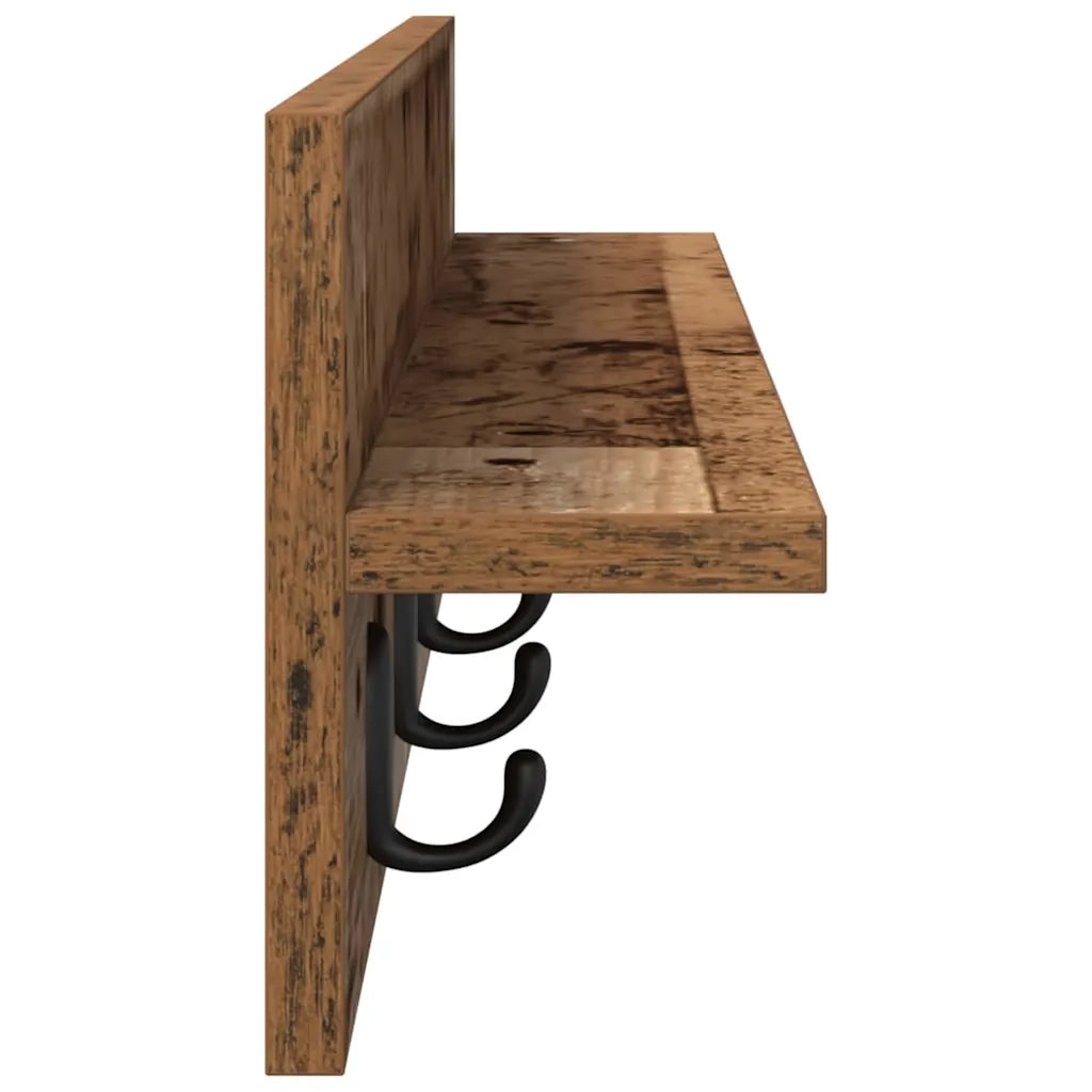 Appendiabiti a muro Legno vecchio 80 x 10,5 x 18 cm 874401