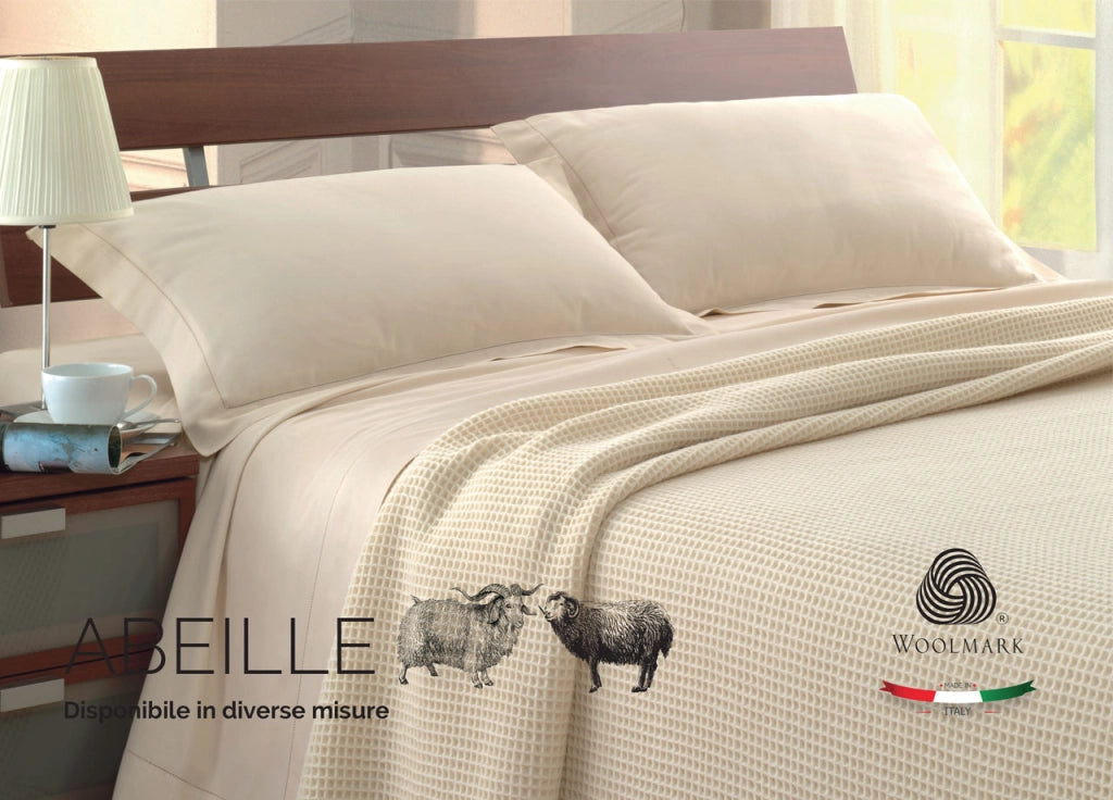 Coperta Invernale Modello Abeille In Lana Merino - 1 Piazza e Mezza - Abeille