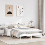 Letto senza Materasso-Struttura Letto Bianco 140x200 cm Legno Massello di Pino 524426