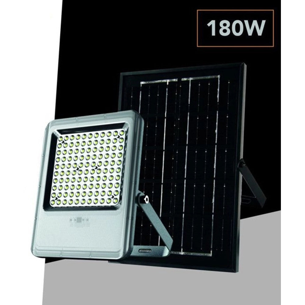 Trade Shop - Faro Led Proiettore Da Esterno 180w Con Pannelo Solare Luce Fredda 7000k Sl-801-200-7000k -