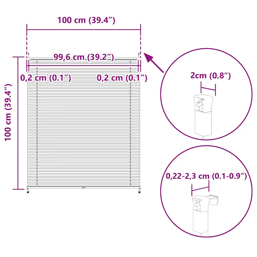 Tenda plissè 100x100cm bianca 240609