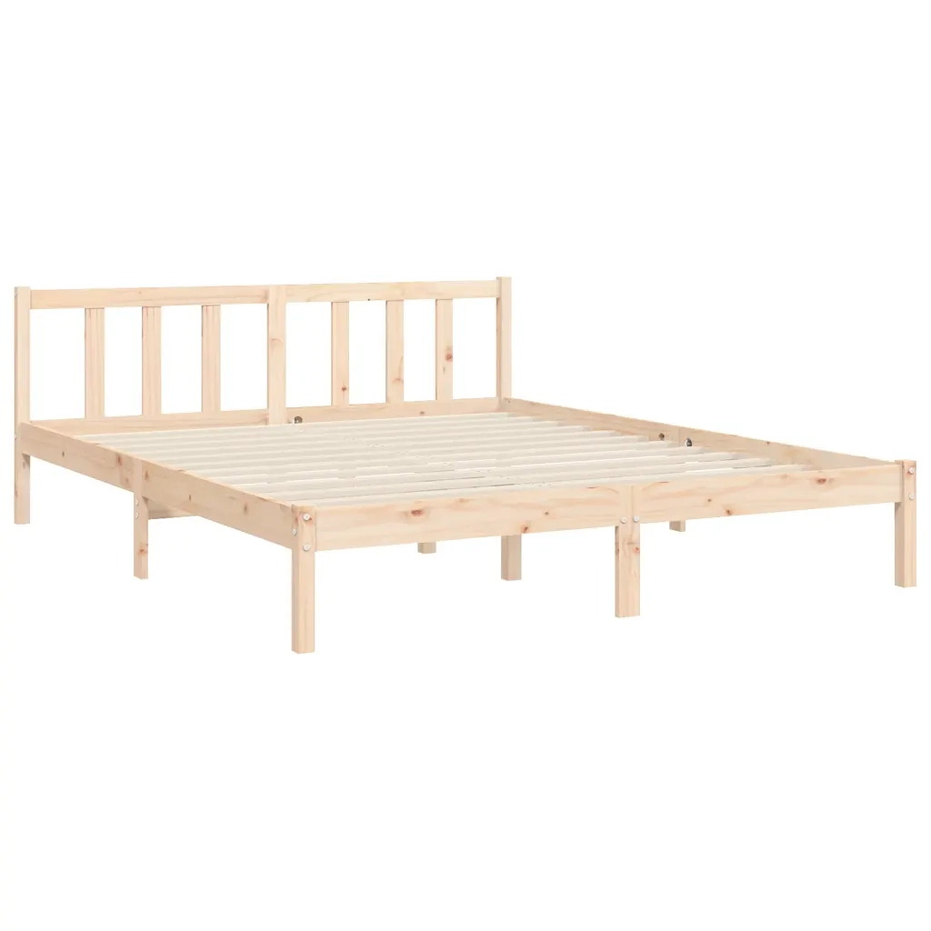 Letto matrimoniale | Letto per adulti | Giroletto senza Materasso 160x200 cm in Legno Massello di Pino