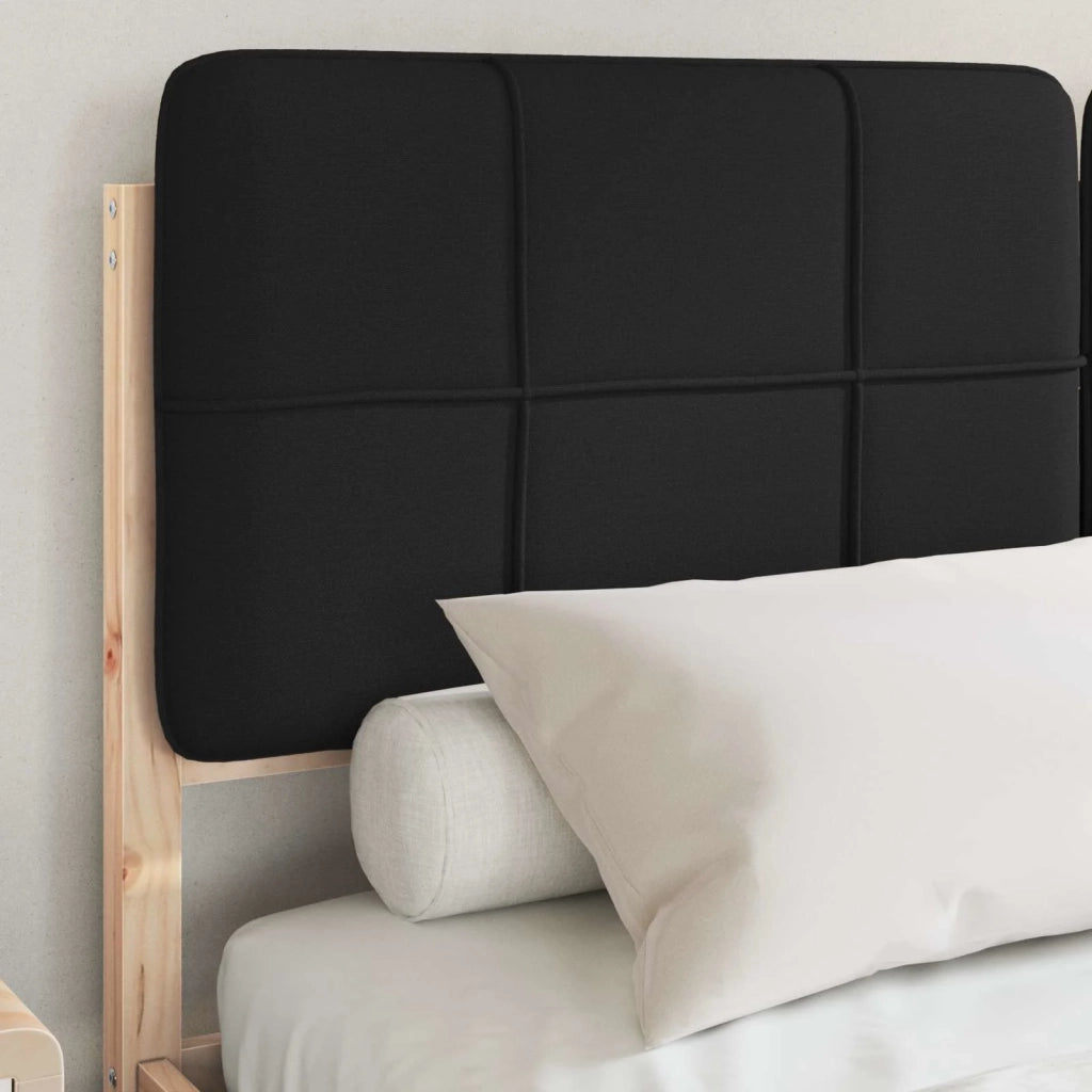 Letto matrimoniale | Letto per adulti | Letto con Testiera Rivestita Nero 160 x 200 cm Pino massello