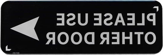 Pannello Acrilico Autoadesivo - Etichetta - Pannello Murale - Ufficio Casa Azienda - Nero - Indicatore di Direzione - 3 x 9 Pollici - Adatto per Porte a Destra
