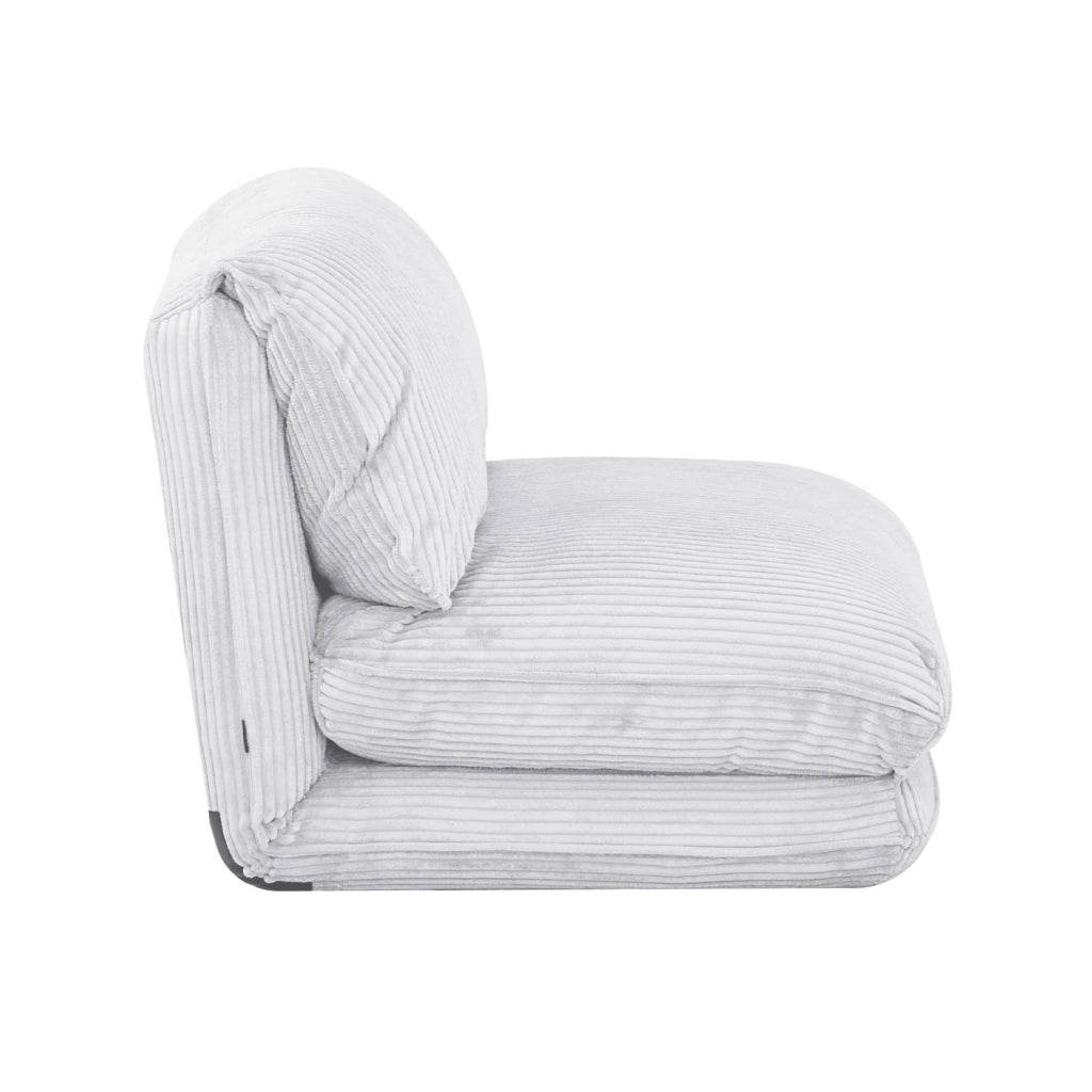 Poltrona convertibile velluto a coste grosse coste 1 posto, bianco