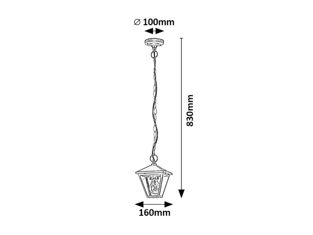 Lampada a sospensione esterna Rabalux Paravento E27 IP44 nera