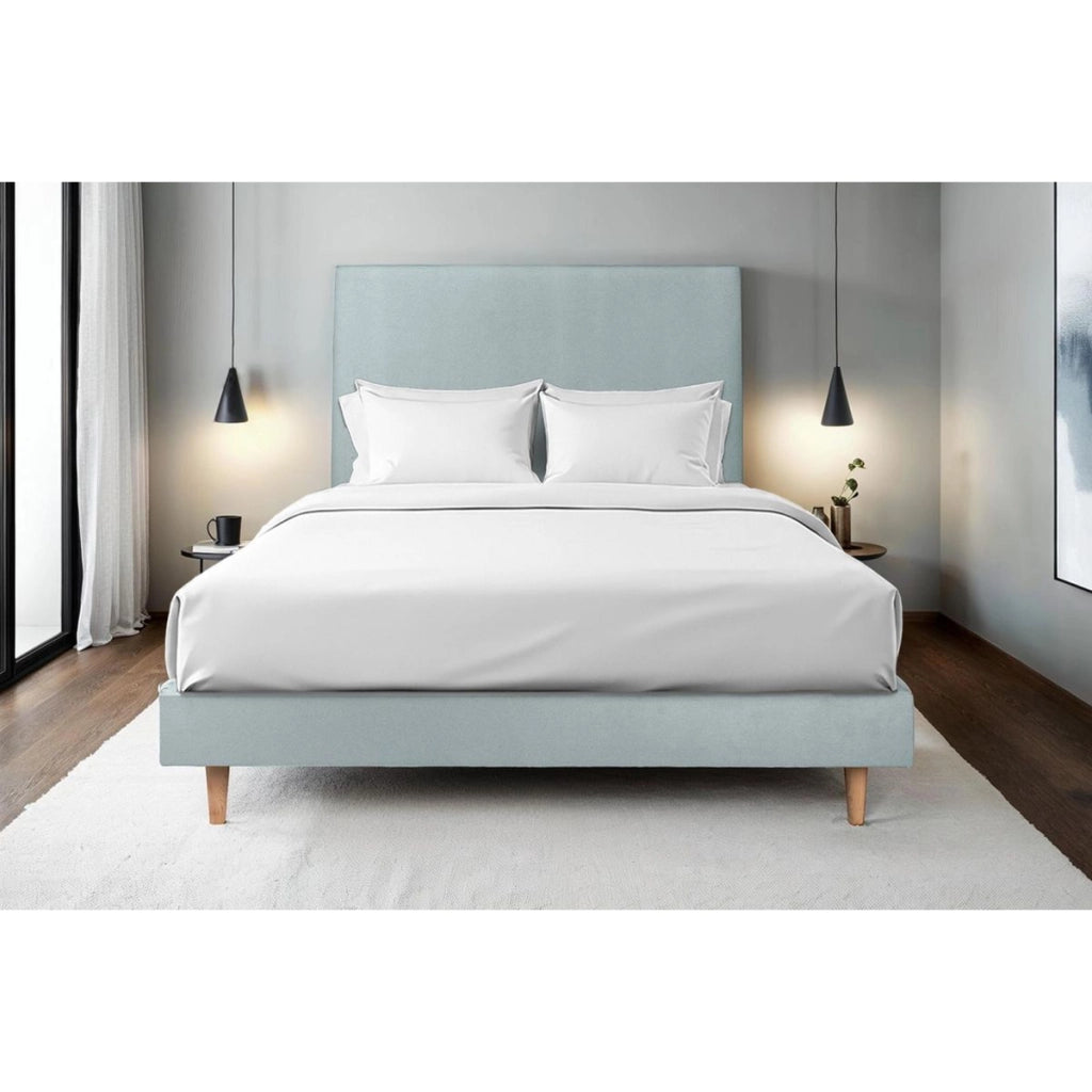 Letto 200x200 cm con testata imbottita - Tessuto velluto