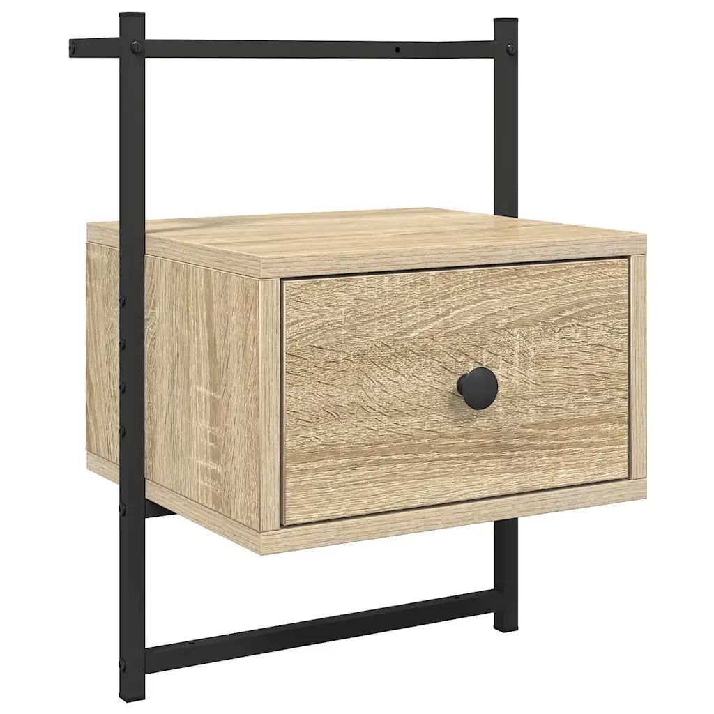 Comodino | Armadio da Notte | Mobiletto da notte a Muro Rovere Sonoma 35x30x51 cm Legno Multistrato