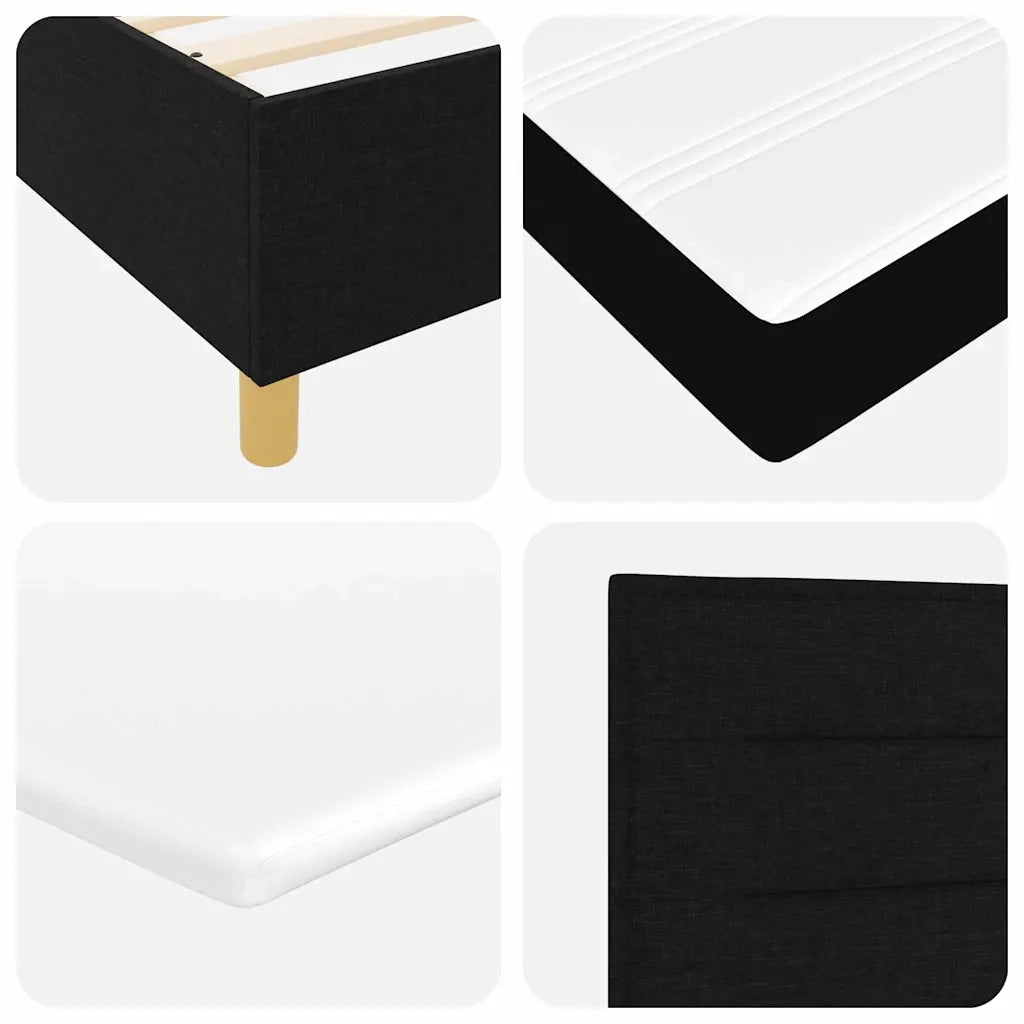 Letto a molle con strisce LED Nero 140 x 200 cm Tessuto 3343632