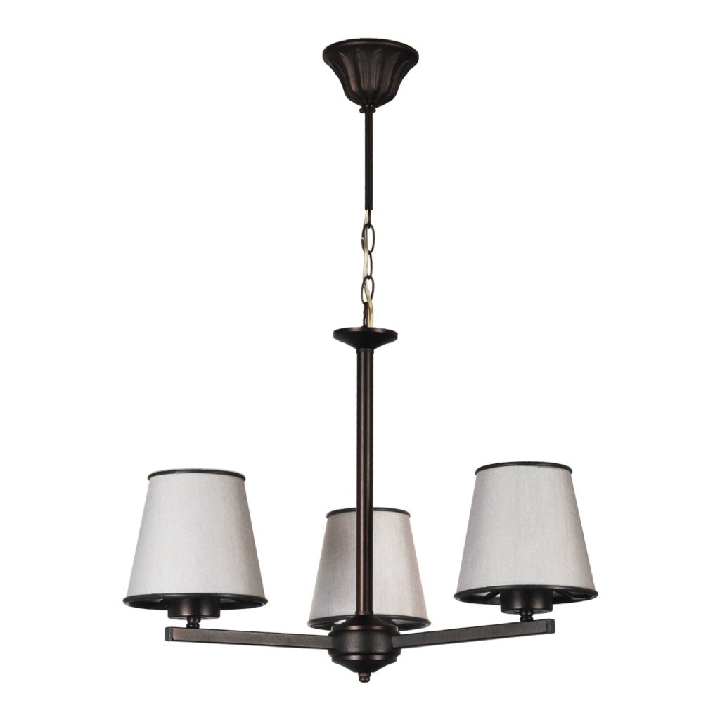 Lampada a Sospensione 'Axbridge' Lampadario a 3 Fonti Luce Lampada da Soffitto con Paralumi a Tronco di Cono - Grigio - lux.pro