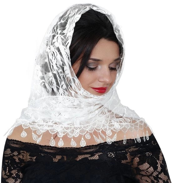 Solidchoice - Lucente per Matrimonio - Sciarpa per Capelli - 50 x 50 cm - Adatto per Feste