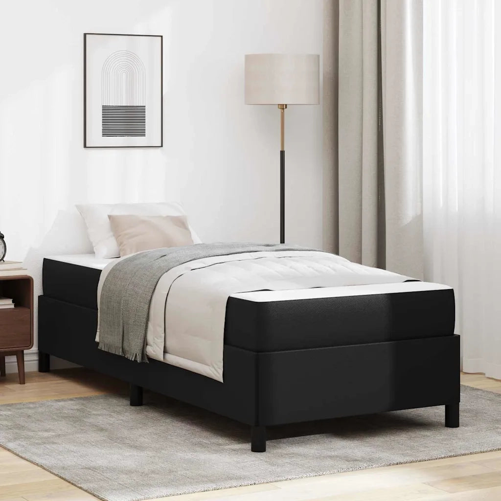 Letto singolo | Letto per adulti | Struttura del letto con materasso Nero 80 x 200 cm Tessuto