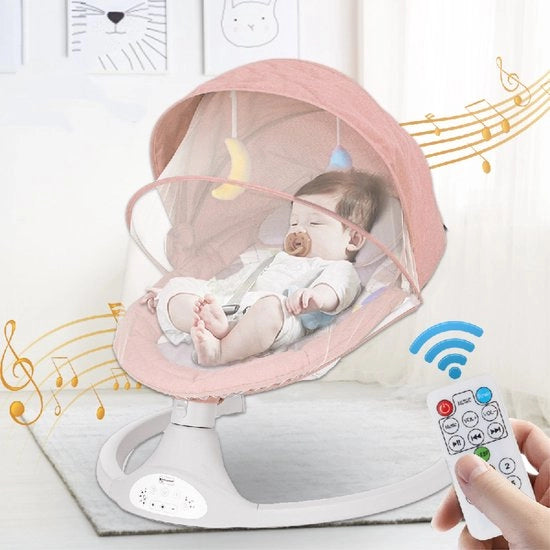 Seggiolino Elettrico a Distanza con Bluetooth - Libero Mano con 5 Amplitudini di Vibrazione 3 Modalità Musicali con Rete di Moschettoni