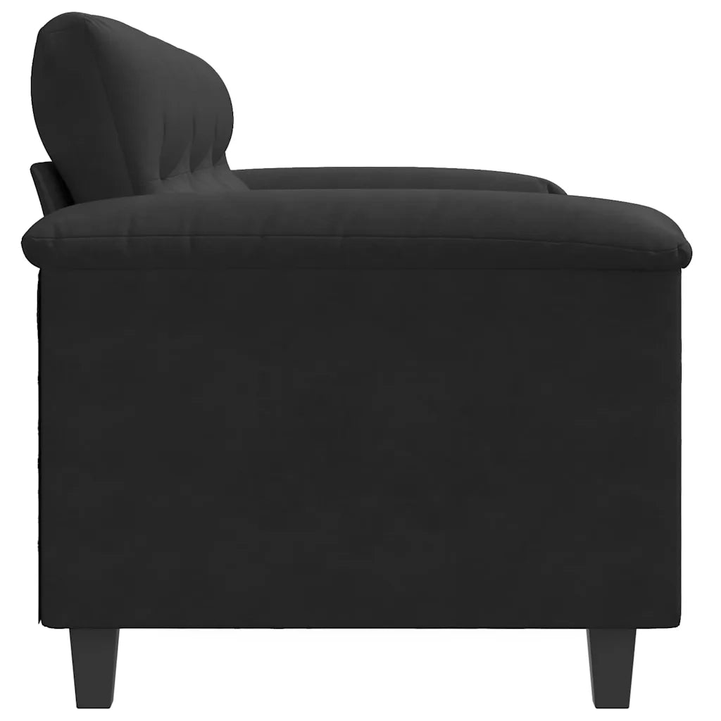 Divano | Divano da soggiorno | Sofa a 3 Posti Nero 180 cm in Tessuto Microfibra