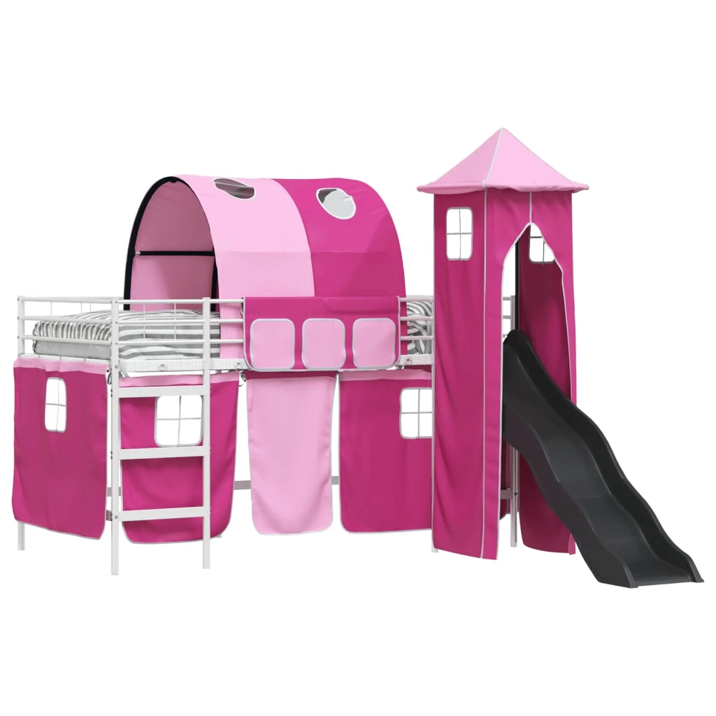 Struttura del letto loft per bambini Bianco e Rosa 107 x 200 cm 42020912