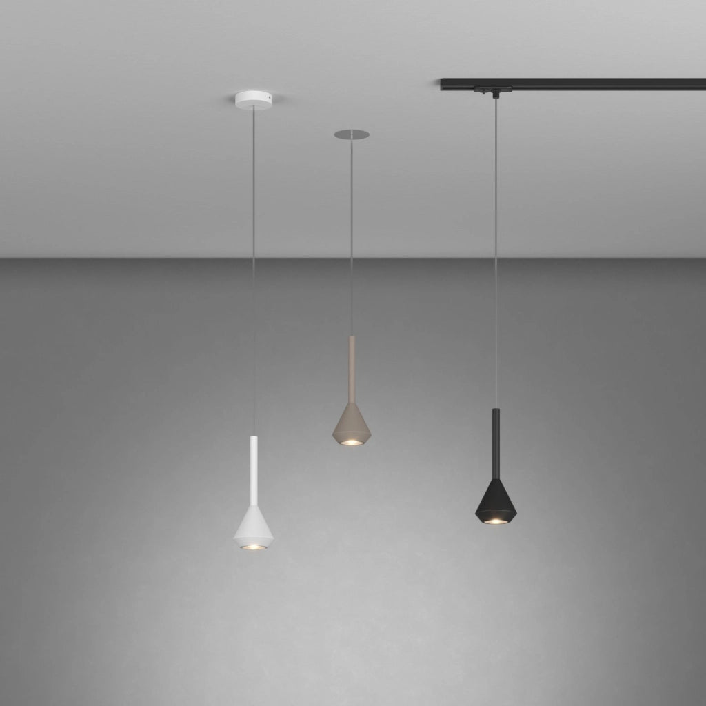 1202 SOSPENSIONE 1 LUCE ATTACCO GU10 COLORE BIANCO CON CAVO CM 250 ROSONE DA ACQUISTARE SEPARATAMENTE