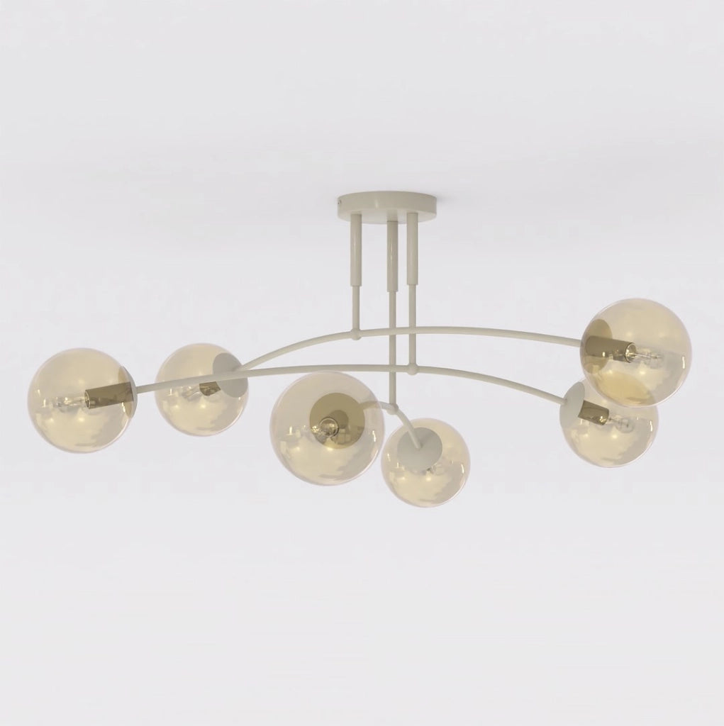 Lampada da soffitto PREGOS 6xE14 sfere beige Emibig
