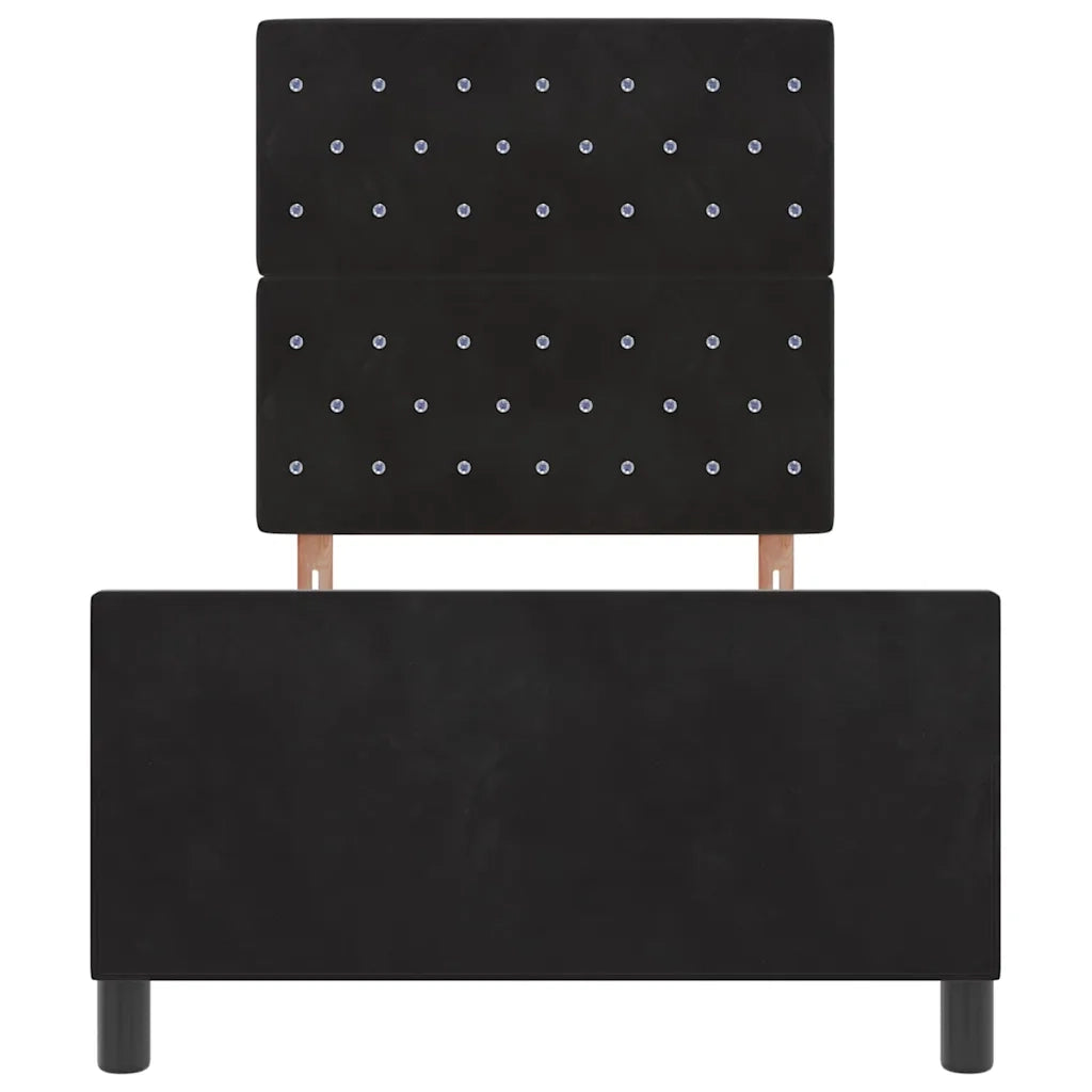 Letto a molle con testiera Nero 100 x 200 cm Velluto 3344857