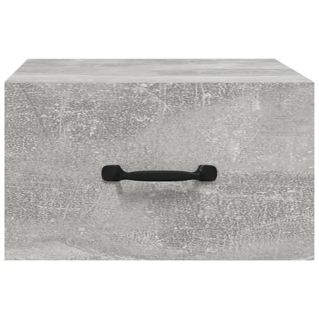 Set di 2 Comodini | Armadio da Notte | Mobiletto da notte a Muro Grigio Cemento 35x35x20 cm