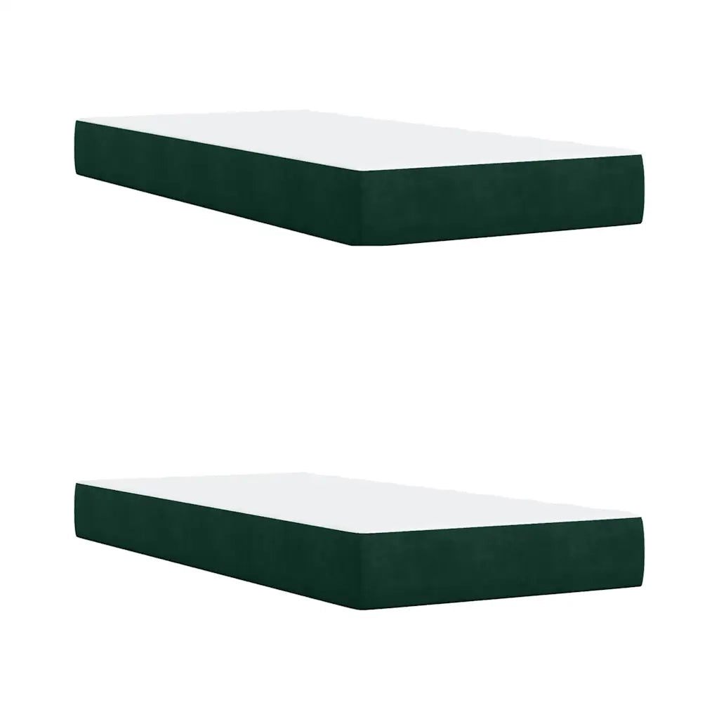 Giroletto a Molle con Materasso Verde Scuro 200x200 cm Velluto 3292433